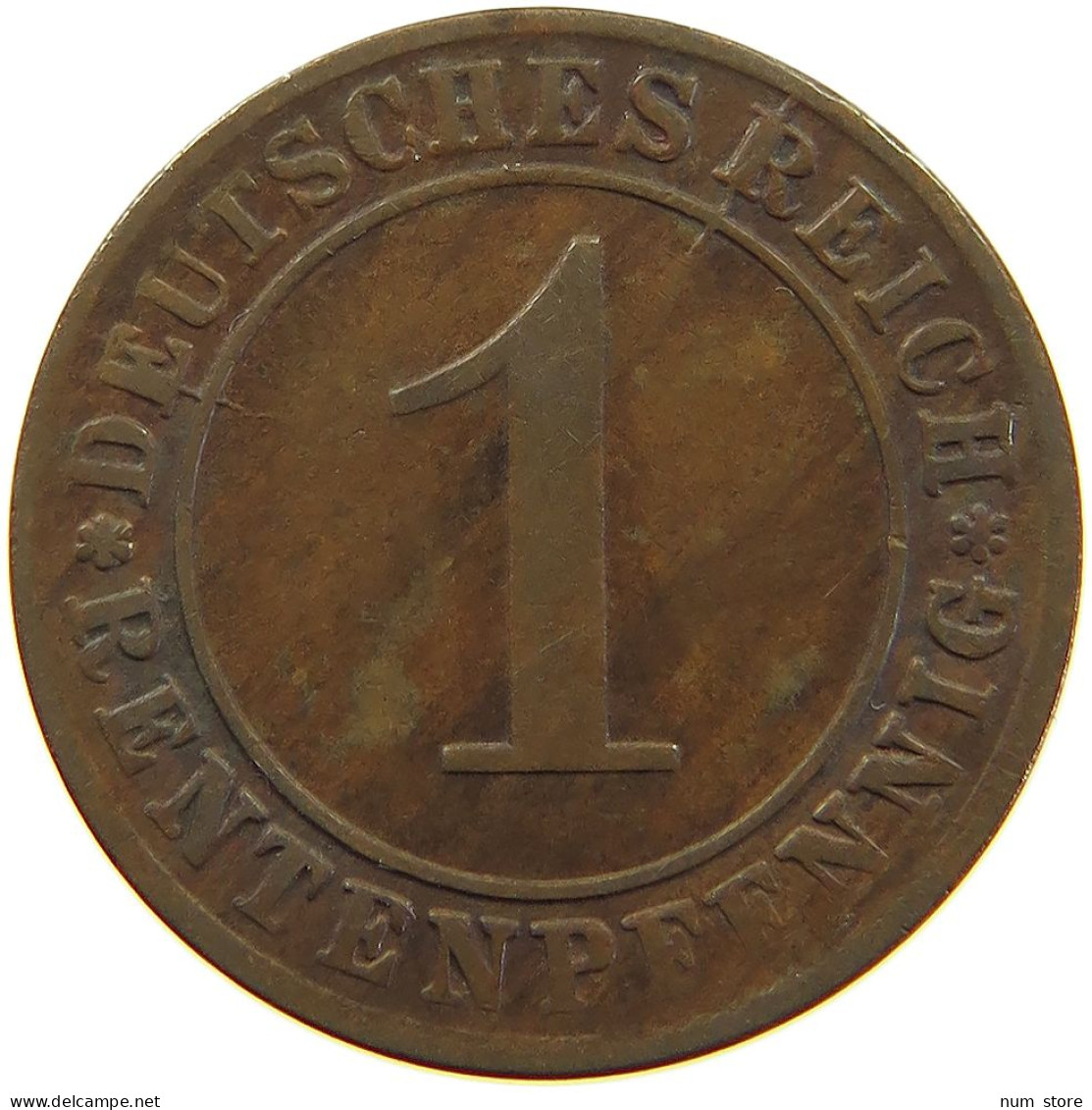 WEIMARER REPUBLIK PFENNIG 1924 E WEAK STRUCK #a074 0701 - 1 Rentenpfennig & 1 Reichspfennig