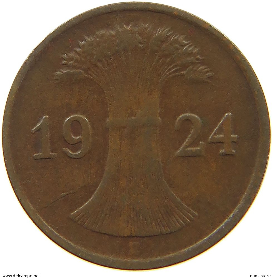 WEIMARER REPUBLIK PFENNIG 1924 E WEAK STRUCK #a074 0701 - 1 Rentenpfennig & 1 Reichspfennig