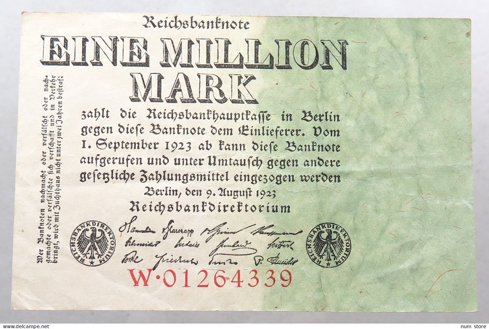 WEIMARER REPUBLIK MILLION MARK 1923  #alb052 0481 - 1 Million Mark