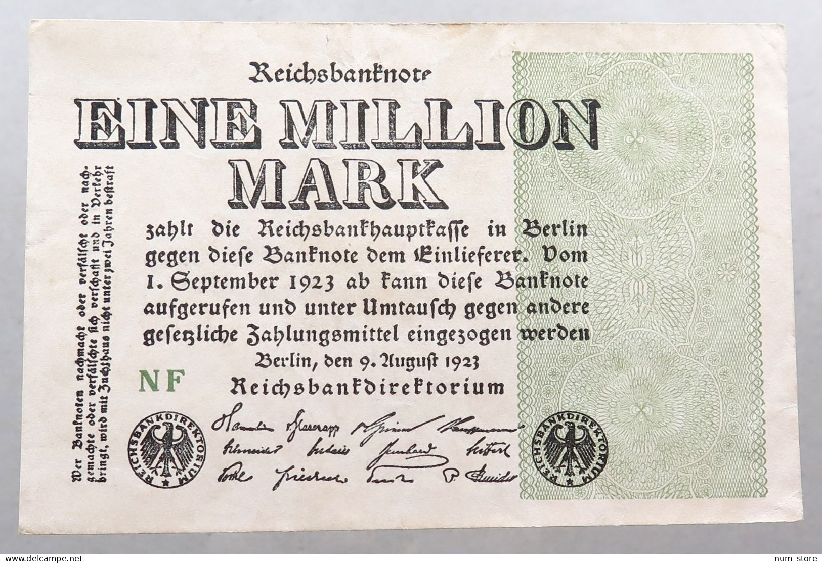 WEIMARER REPUBLIK MILLION MARK 1923  #alb052 0479 - 1 Mio. Mark