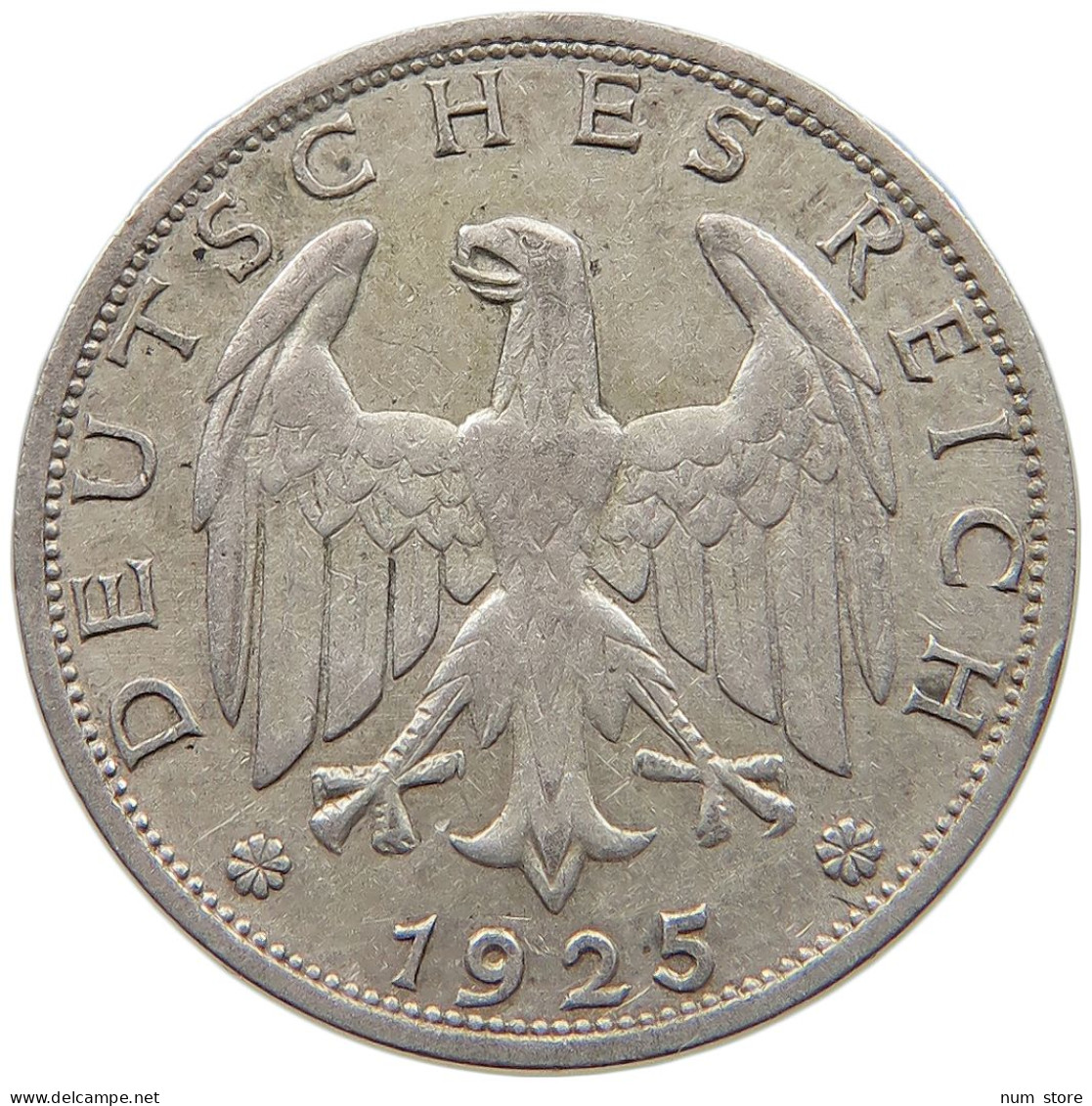 WEIMARER REPUBLIK MARK 1925 A  #c004 0333 - 1 Mark & 1 Reichsmark