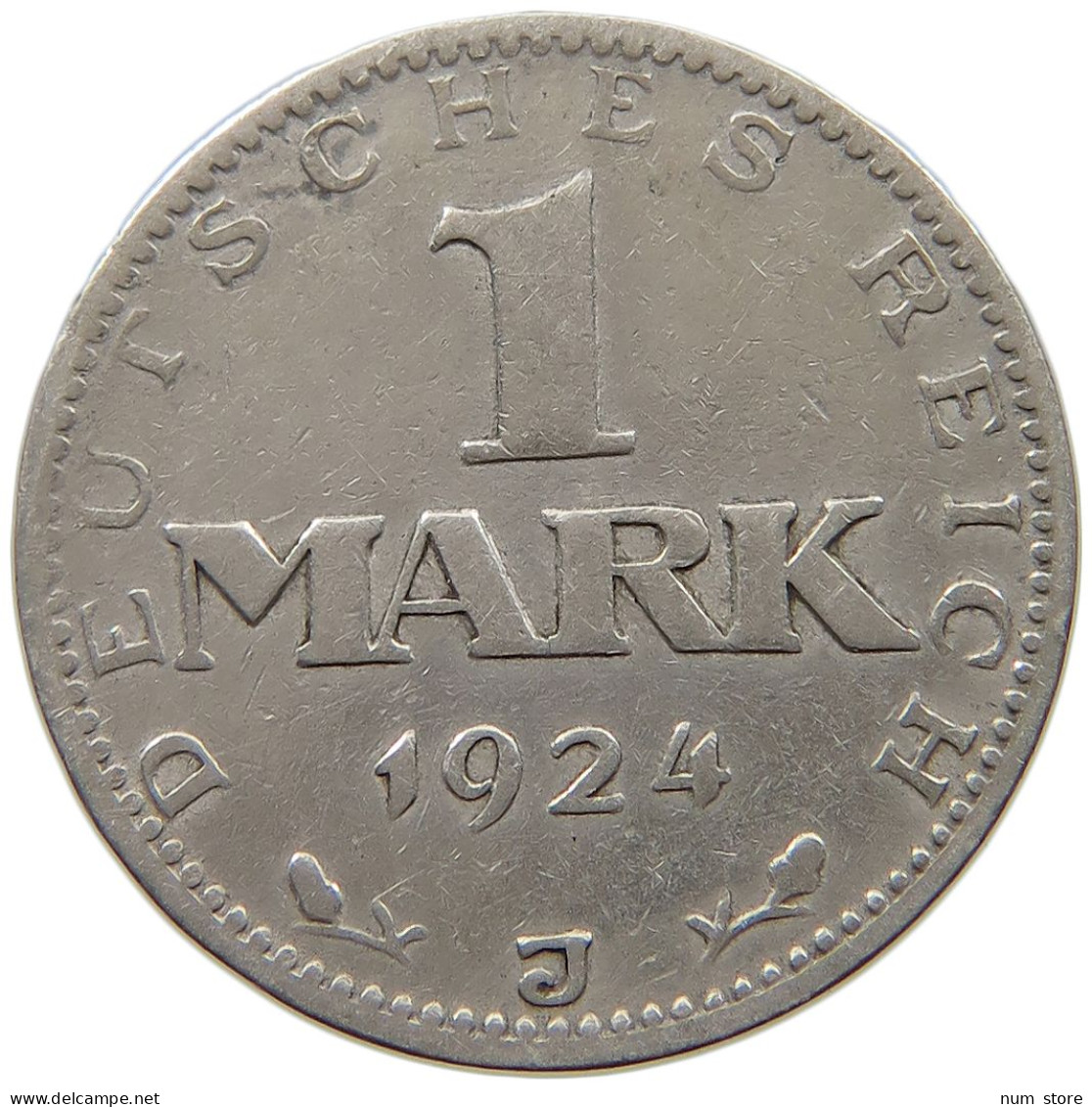 WEIMARER REPUBLIK MARK 1924 J  #a081 0691 - 1 Mark & 1 Reichsmark