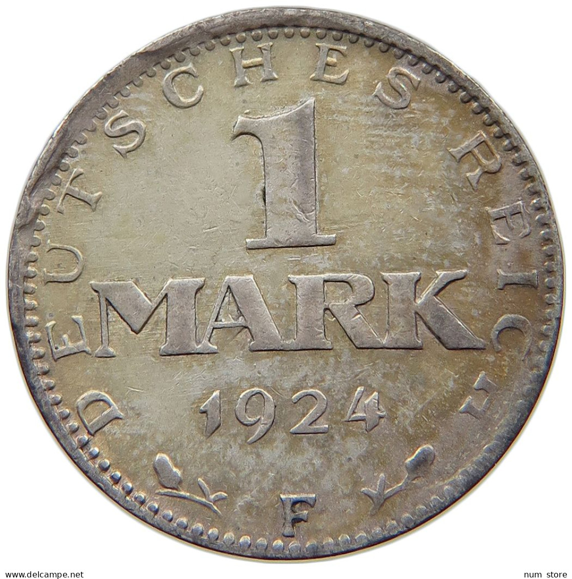 WEIMARER REPUBLIK MARK 1924 F  #t083 0105 - 1 Mark & 1 Reichsmark