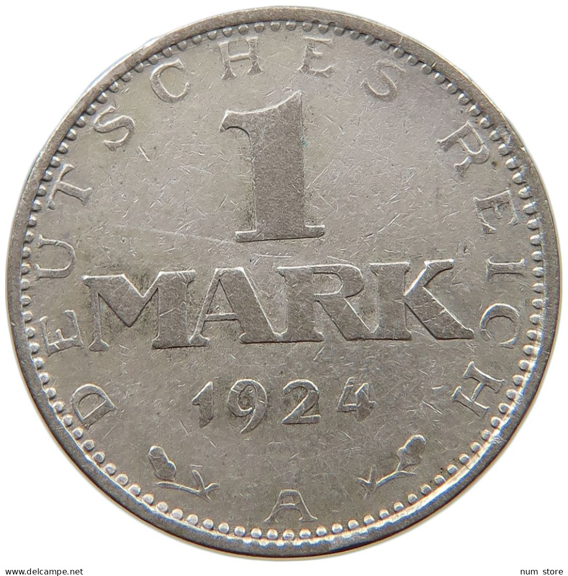 WEIMARER REPUBLIK MARK 1924 A  #c047 0213 - 1 Mark & 1 Reichsmark