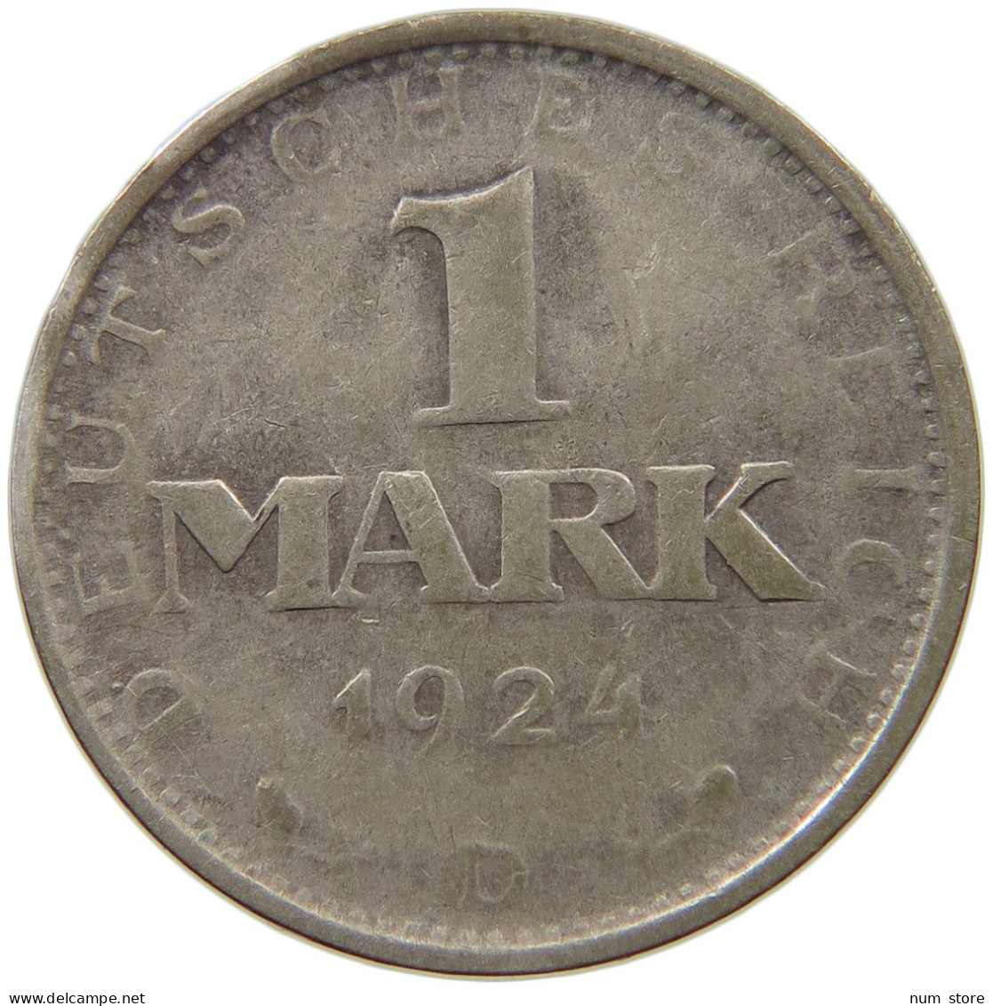 WEIMARER REPUBLIK MARK 1924 D  #c002 0081 - 1 Mark & 1 Reichsmark