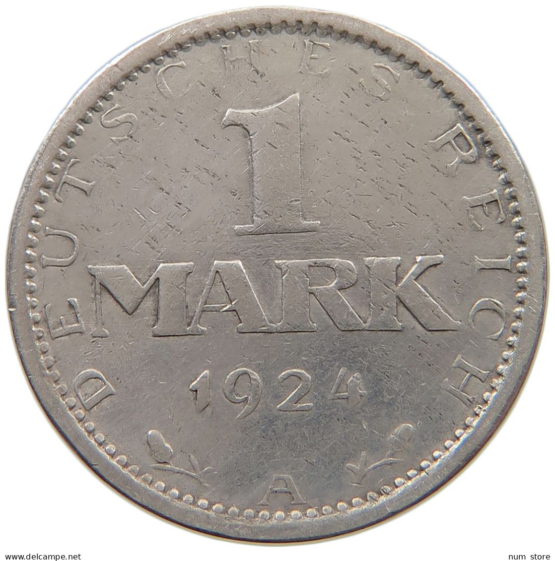 WEIMARER REPUBLIK MARK 1924 A  #a073 0777 - 1 Mark & 1 Reichsmark