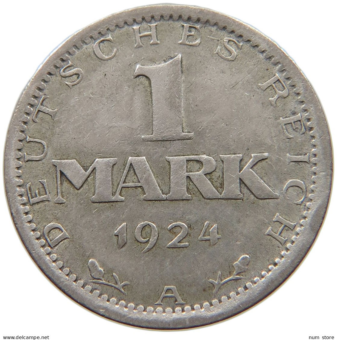 WEIMARER REPUBLIK MARK 1924 A  #c003 0255 - 1 Mark & 1 Reichsmark