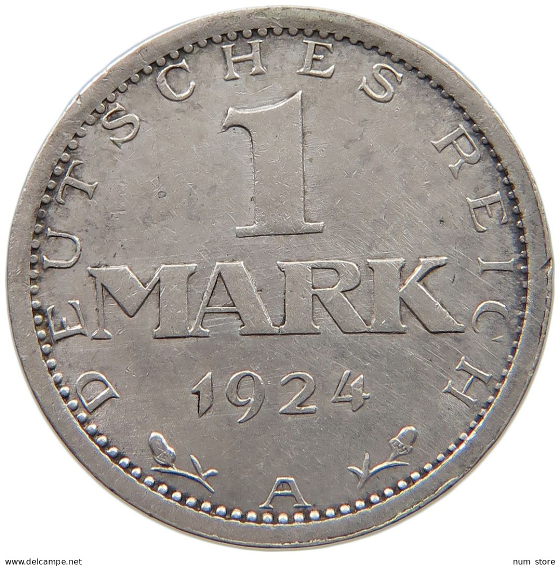WEIMARER REPUBLIK MARK 1924 A  #c018 0069 - 1 Mark & 1 Reichsmark