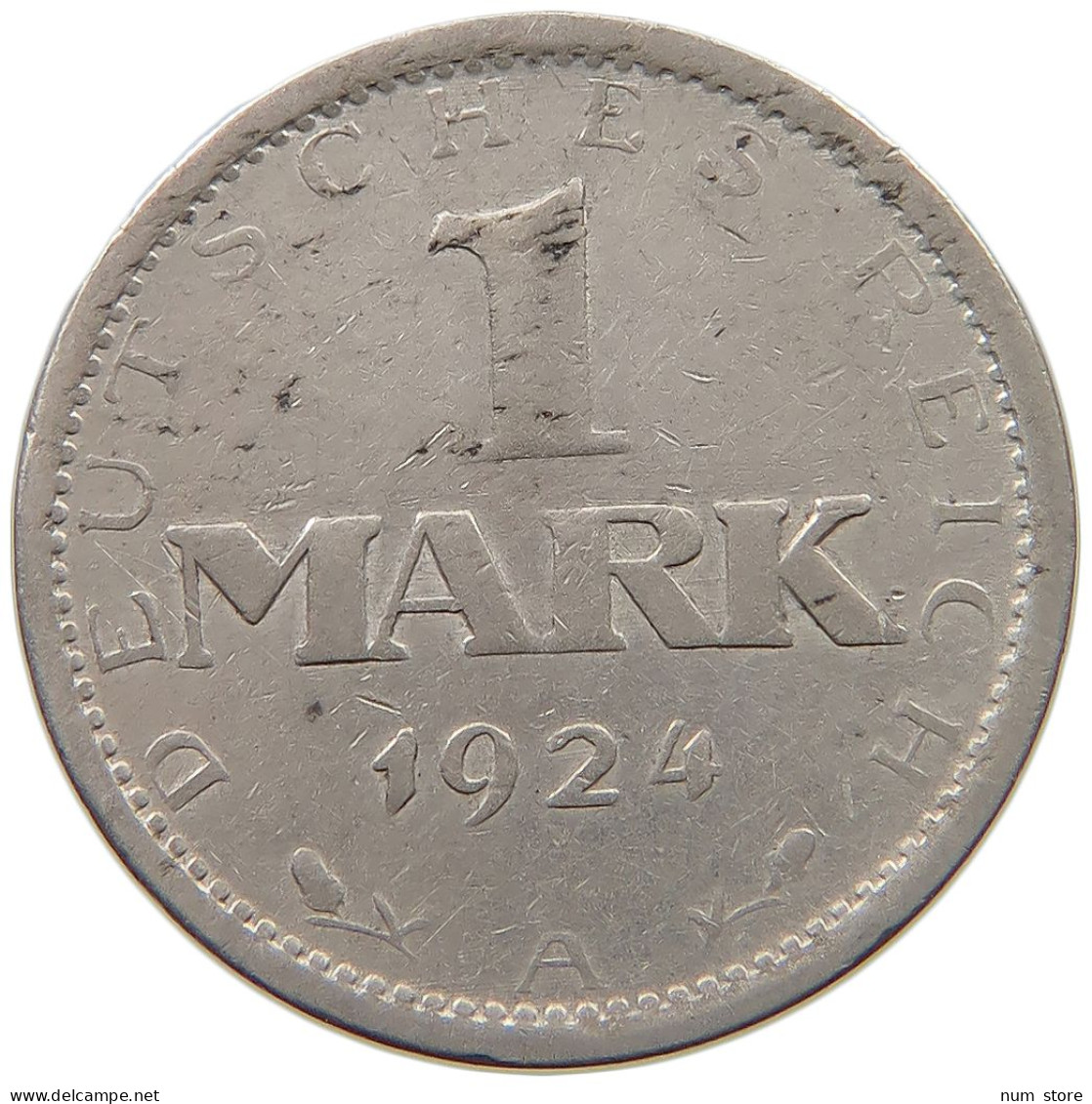 WEIMARER REPUBLIK MARK 1924 A  #a033 0469 - 1 Mark & 1 Reichsmark