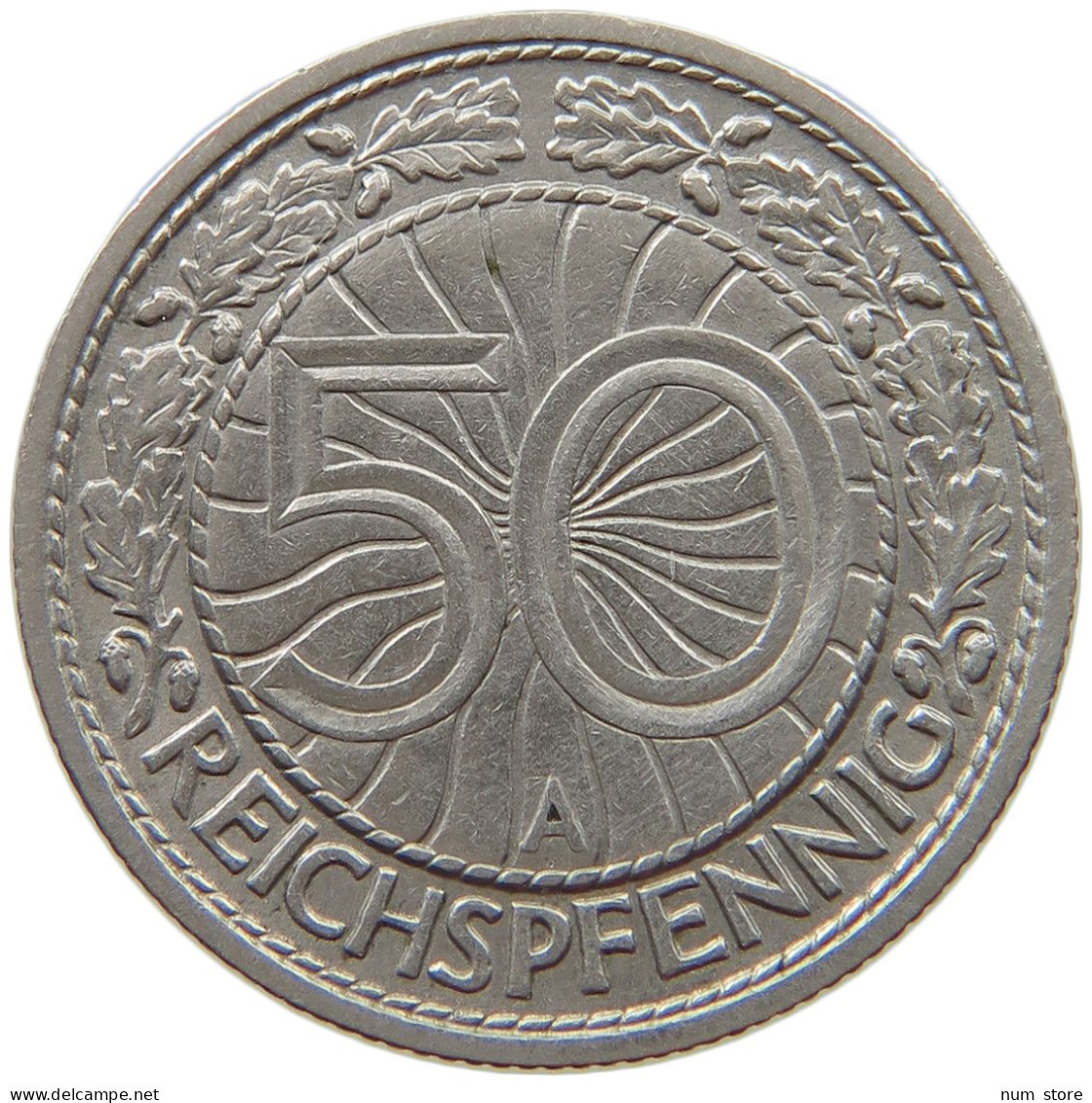 WEIMARER REPUBLIK 50 PFENNIG 1929 A  #s040 0383 - 50 Rentenpfennig & 50 Reichspfennig