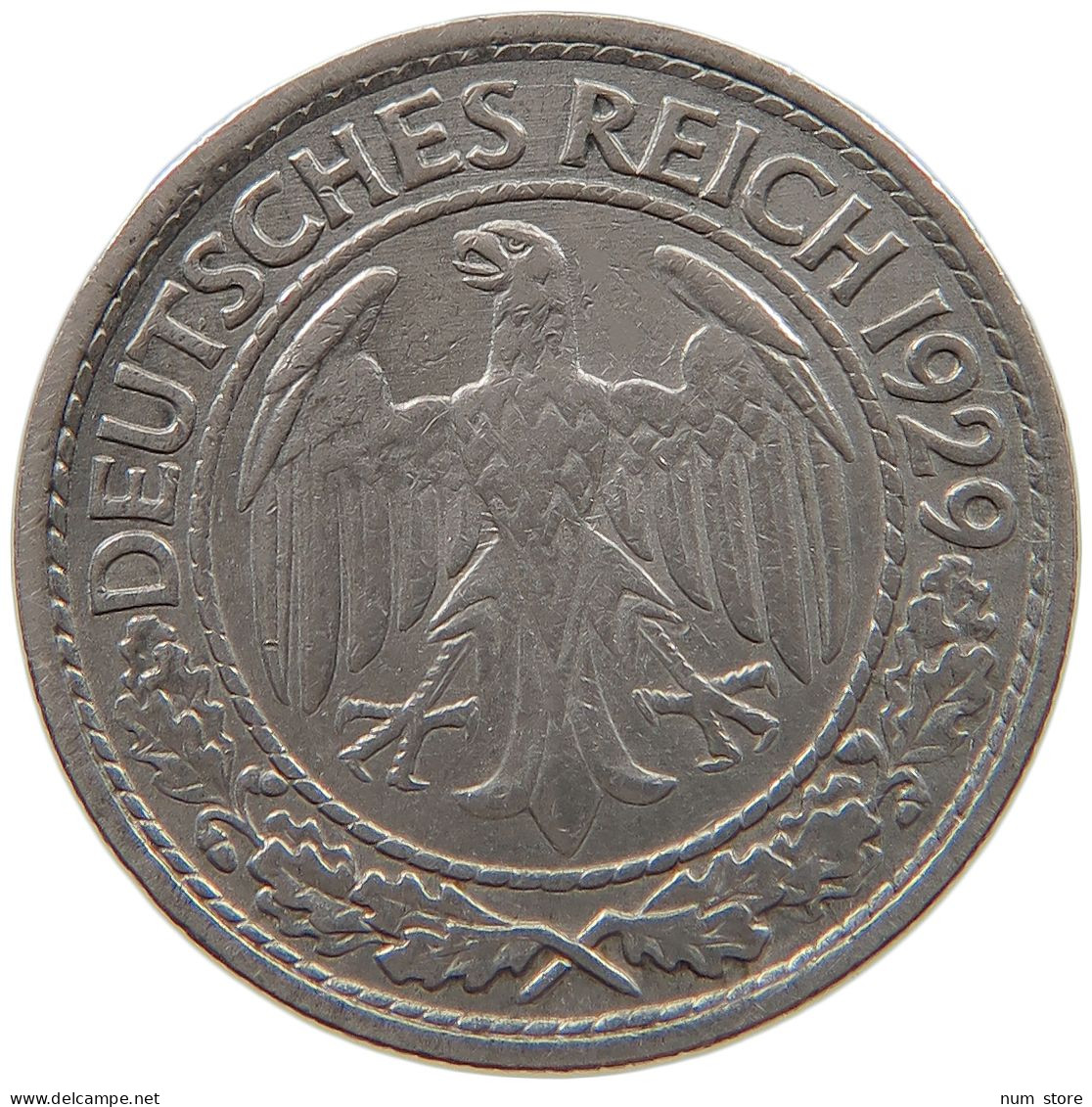 WEIMARER REPUBLIK 50 PFENNIG 1929 A  #a055 0687 - 50 Rentenpfennig & 50 Reichspfennig