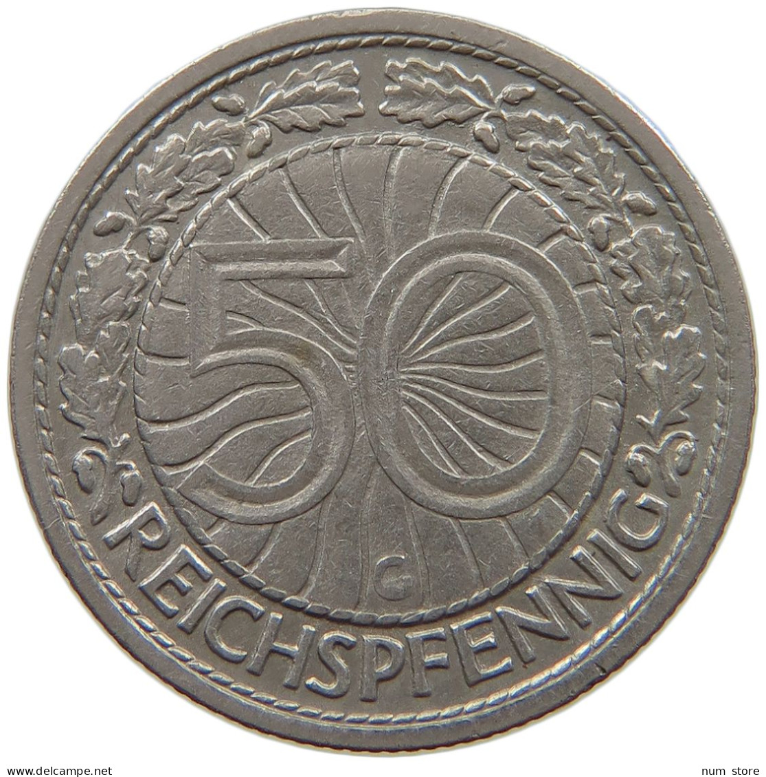 WEIMARER REPUBLIK 50 PFENNIG 1928 G  #a086 1099 - 50 Renten- & 50 Reichspfennig