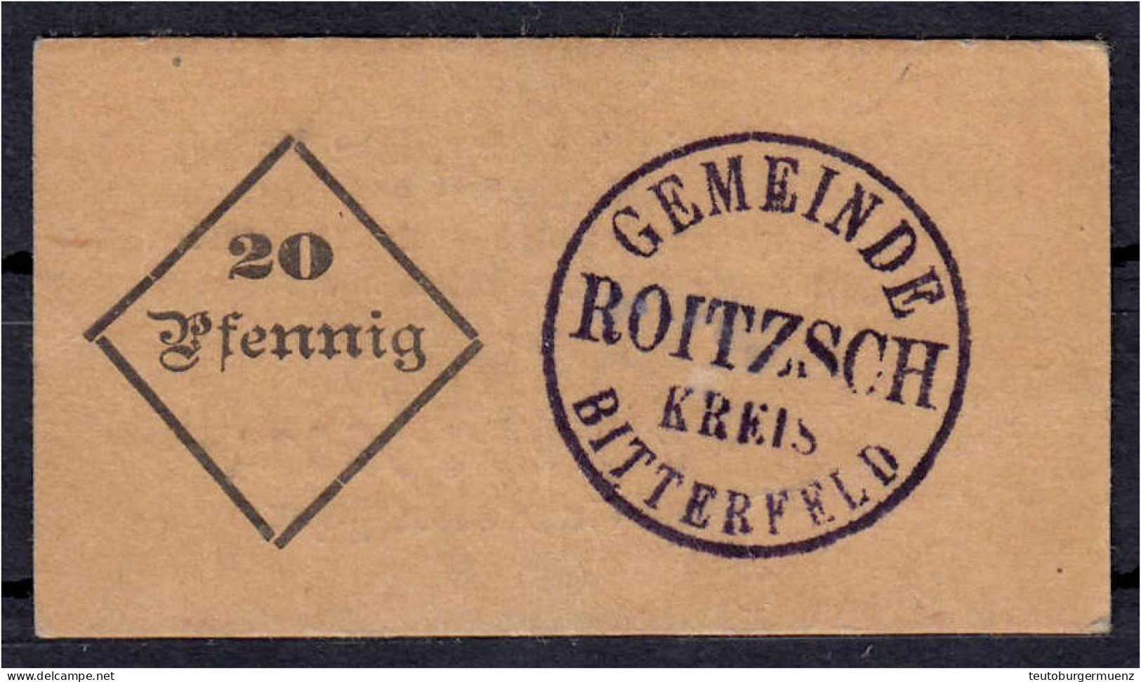 Gemeinde, 20 Pfg. O.D. II. Tieste 6150.05. - Lokale Ausgaben