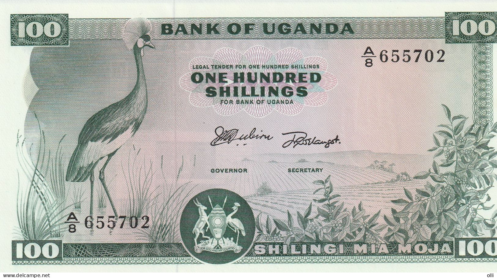 Uganda 100 Shillings ND/1966  P-5   UNC - Oeganda