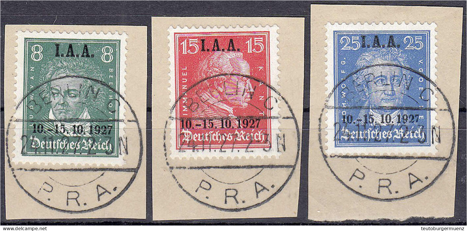 Tagung Des Internationalen Arbeitsamtes (I.A.A.) 1927, Traumhaft Gestempelt Auf Briefstücken In Luxuserhaltung, Jeder We - Autres & Non Classés