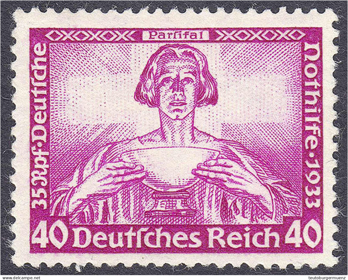 40 Pf. Opern Von Richard Wagner (Parsifal) 1933, In Durchschnittlicher Postfrischer Erhaltung, Geprüft Schlegel BPP. Mi. - Autres & Non Classés