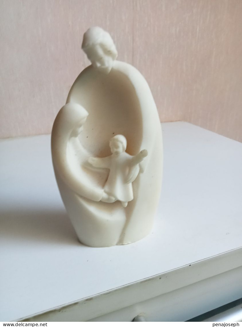 Statuette Religieux En Marbre De Carrare Hauteur 13,5 Cm X 7,5 Cm - Art Nouveau / Art Deco