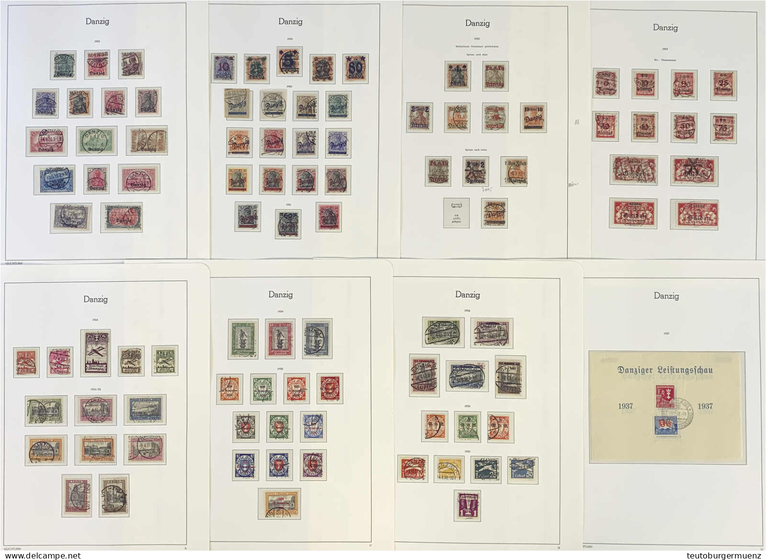 Danzig 1920-1939 Gest.: Komplette Gestempelte Sammlung Bis Auf Den Großen Innendienst, Dabei Auch Dienstmarken, Alles Sa - Collections