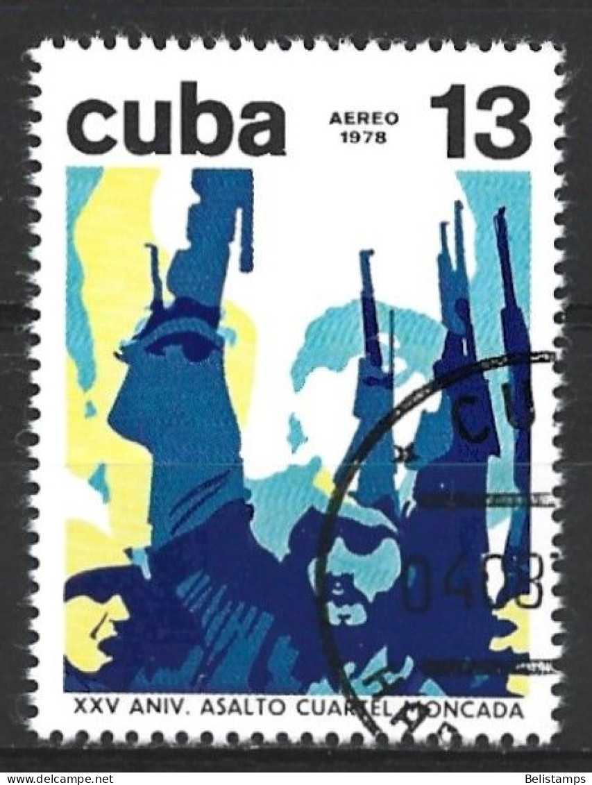 Cuba 1978. Scott #C290 (U) Attack On Moncada, Soldiers Bearing Rifles - Luftpost