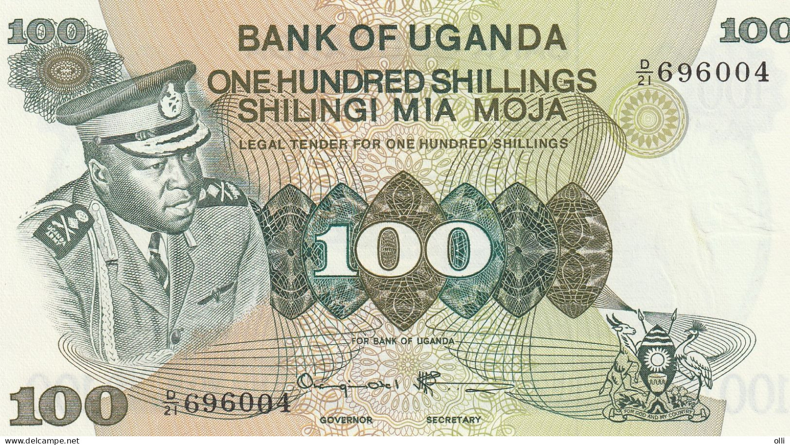 Uganda 100  Shillings ND/1973  P-9  UNC - Ouganda