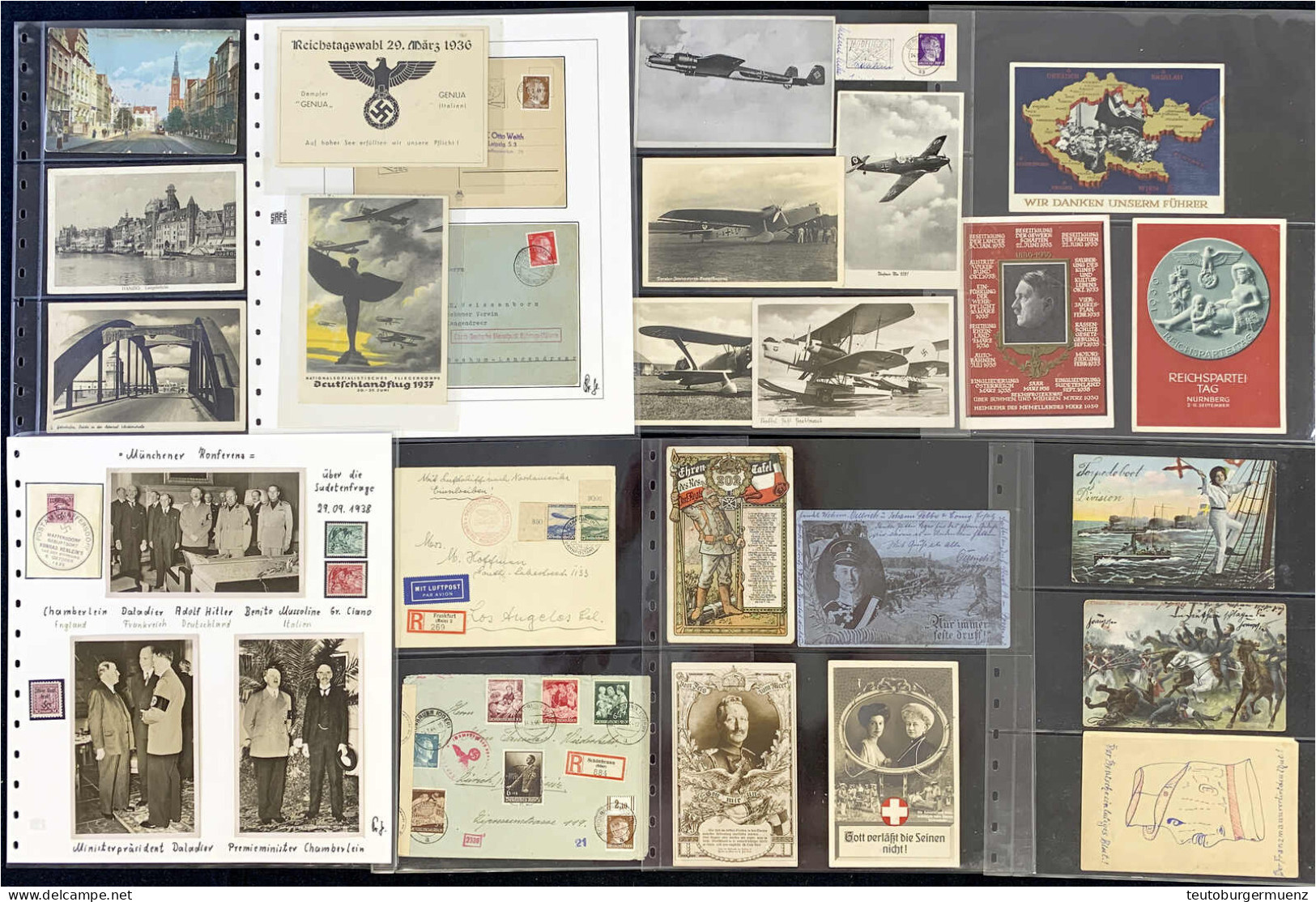 Deutschland: Schöne Sammlung Mit Ca. 105 Briefen, Postkarten Und Ganzsachen Auf Selbst Gestalteten Blättern Aus Einem Na - Collections