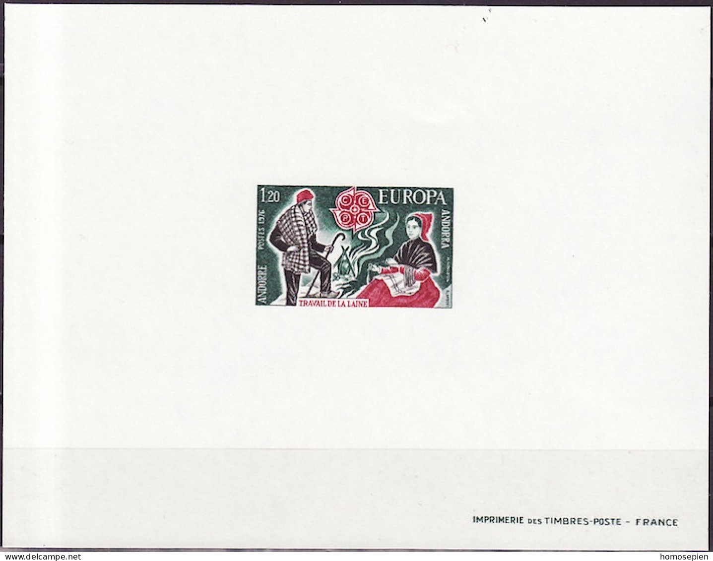 Andorre Français - Andorra épreuve 1976 Y&T N°EL254 - Michel N°DP275 *** - 1,20f EUROPA - Lettres & Documents