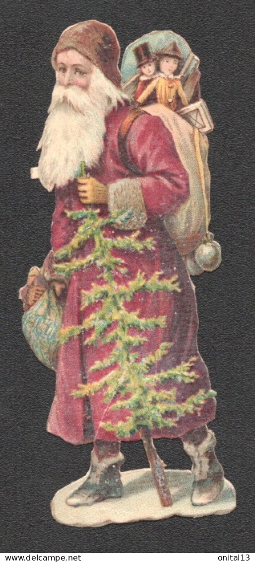 CHROMO DECOUPI PERE NOEL 10.5X4 ENVIRON     D2858 - Di Natale