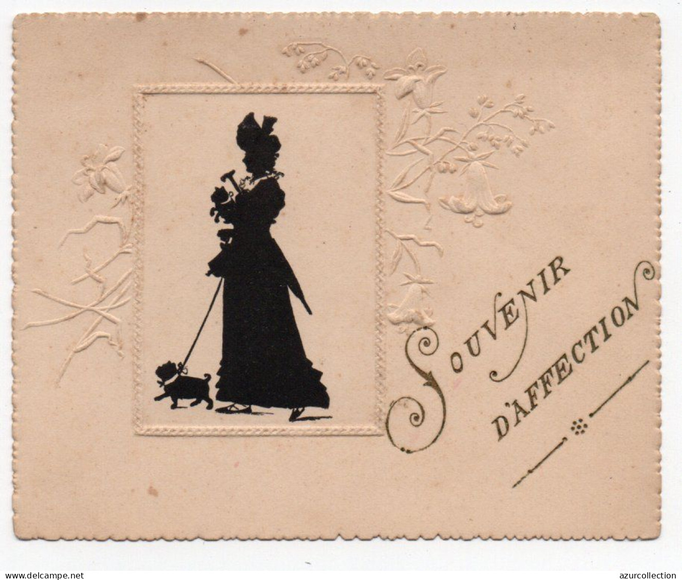 Femmes Aux Bouledogues. Carte Souvenir D'affection - Silhouettes