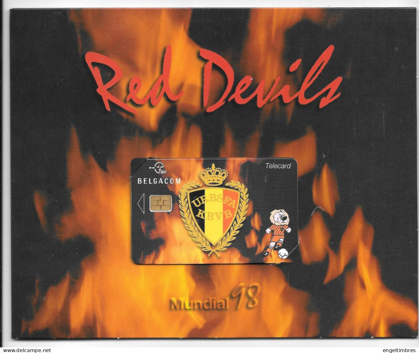 1998 MUNDIAL - RED DEVILS TELEFOON KAARTEN (5) IN FOLDER _ ZIE SCANS - Avec Puce