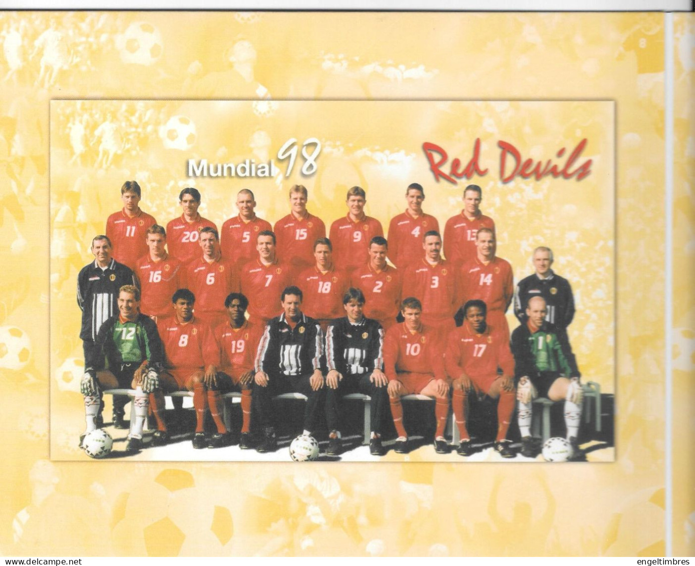 1998 MUNDIAL - RED DEVILS TELEFOON KAARTEN (5) IN FOLDER _ ZIE SCANS - Avec Puce