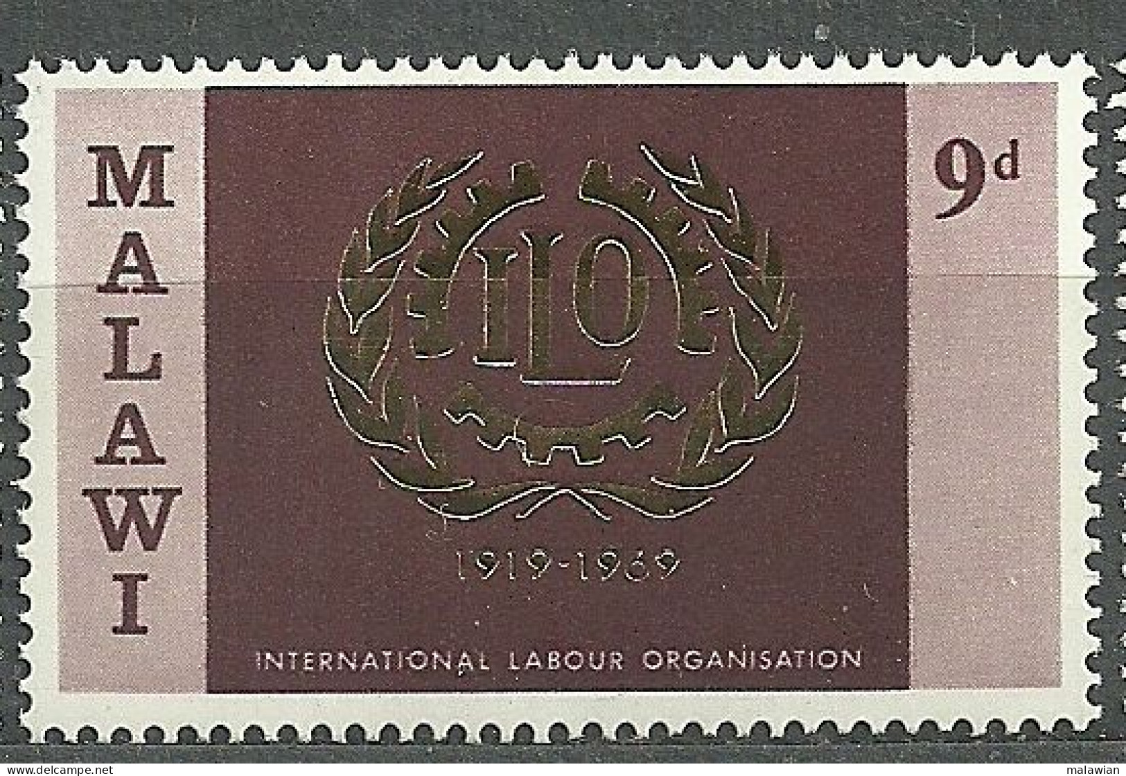 Malawi, 1969 (#107b), ILO, 50th Anniversary Of International Labour Organisation - 1v Single - OIT