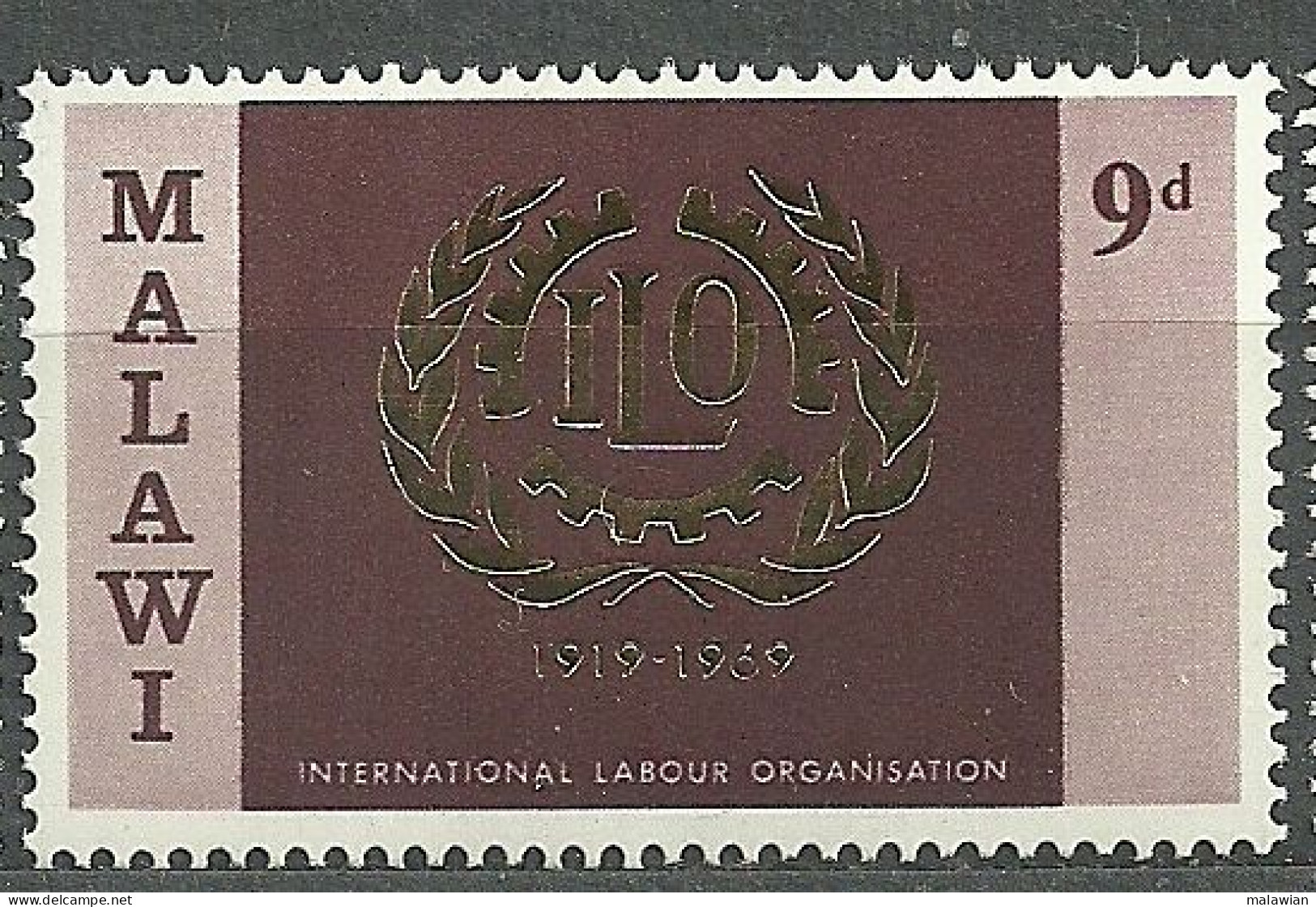 Malawi, 1969 (#107b), ILO, 50th Anniversary Of International Labour Organisation - 1v Single - IAO