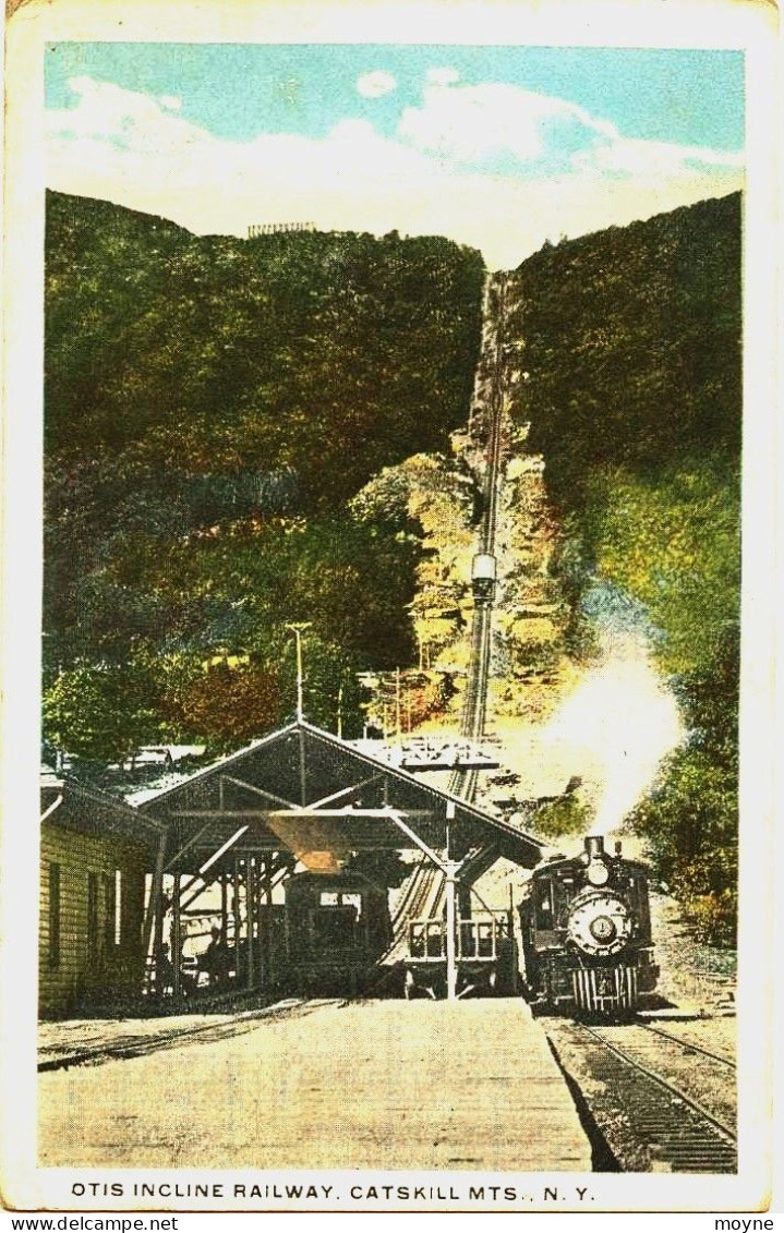 12852 -  U.S.A.  -  N . Y    CATSKILLS MTS  :   OTIS INCLINE  RAILWAY  Train à Crémaillére    Circulée - Catskills