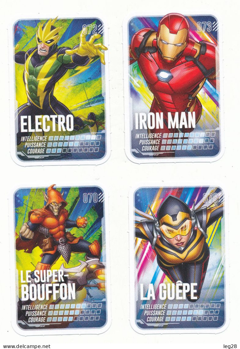 4 CARTES  MARVEL PARS EN MISSION - Marvel