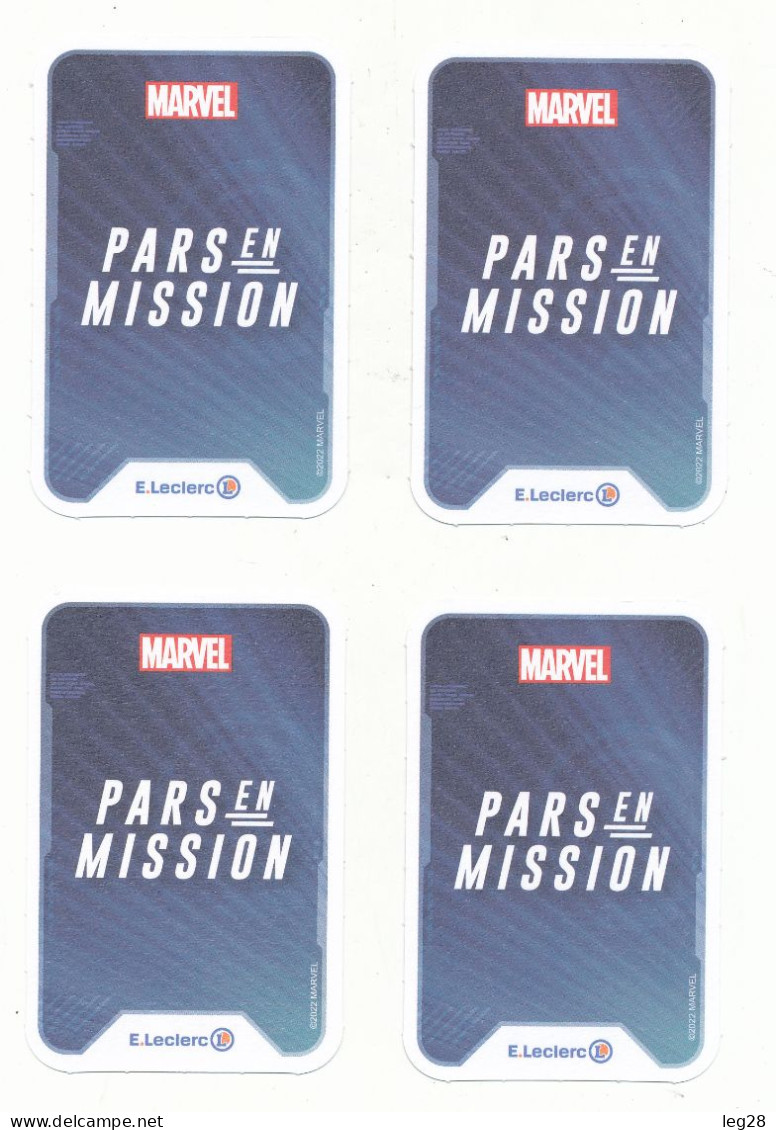 4 CARTES  MARVEL PARS EN MISSION - Marvel