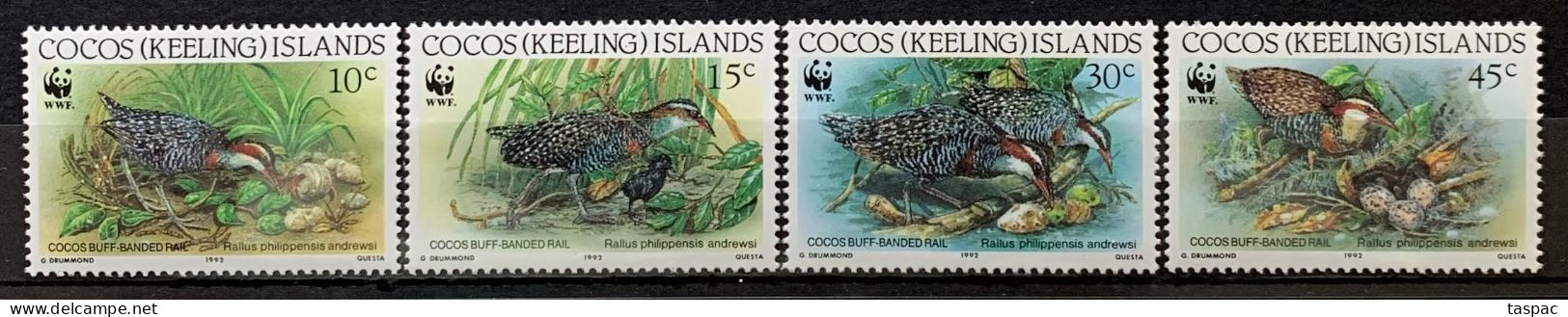 Cocos (Keeling) Islands 1992 Mi# 267-270 ** MNH - Birds / Buff-banded Rail / WWF - Cocos (Keeling) Islands