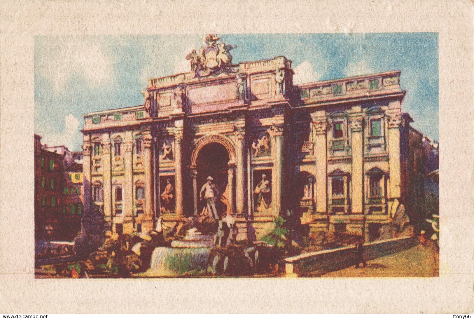 Cartolina Illustrata Roma Fontana Di Trevi - FP VG 1969 - Fontana Di Trevi