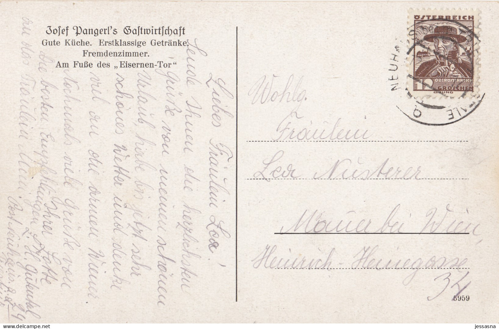 AK - Rotte ROHRBACH - Post Neuhaus A. D. Triesting - J. Pangerl`s Gastwirtschaft 1928 - Lilienfeld