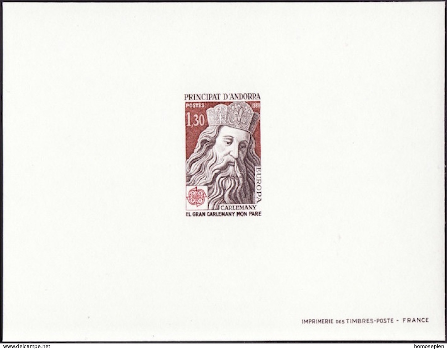 Andorre Français - Andorra épreuve 1980 Y&T N°EL284 - Michel N°DP305 *** - 1,30f EUROPA - Covers & Documents