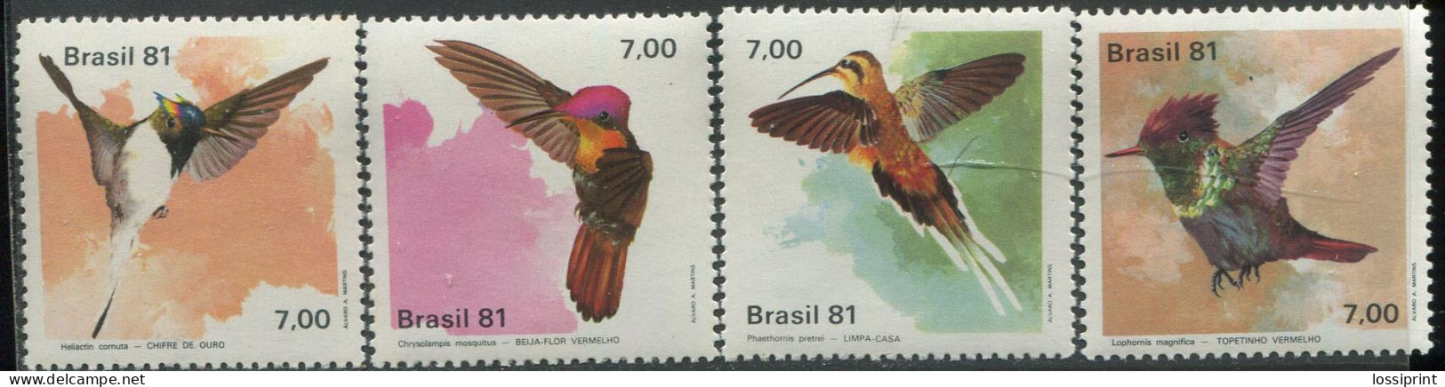 Brasil:Brazil:Unused Stamps Birds, Hummingbirds, 1981, MNH - Colibris