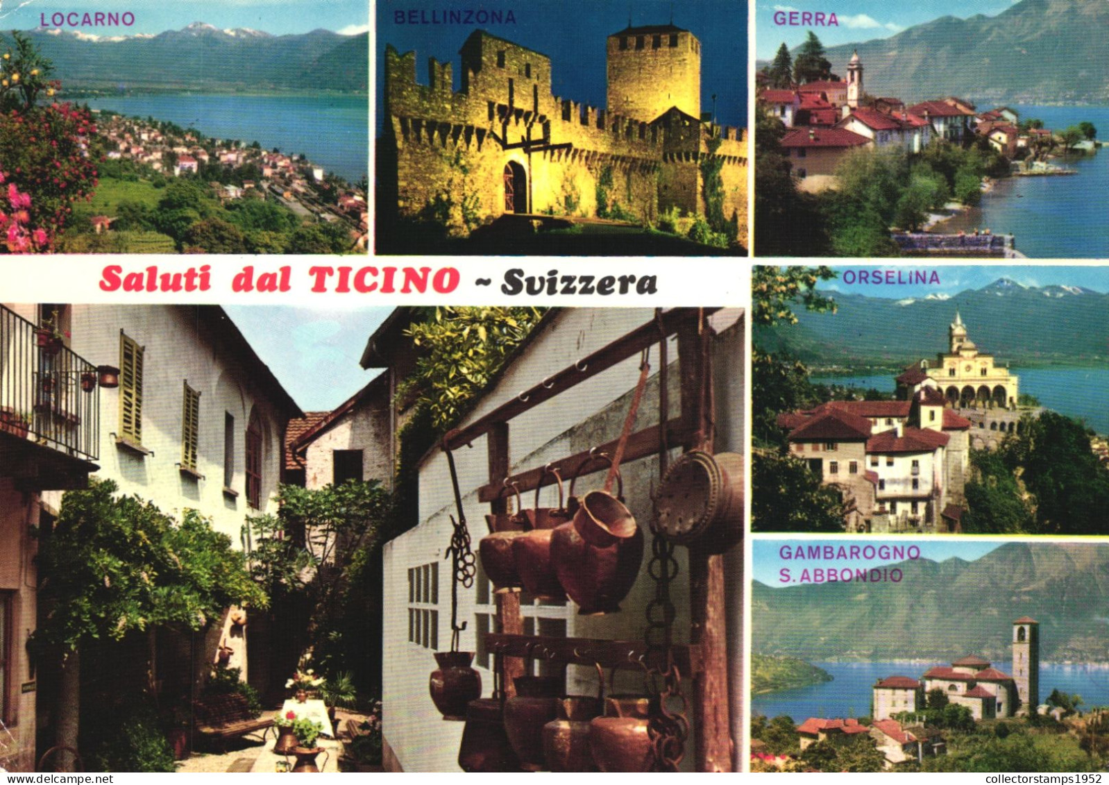 TICINO, MULTIPLE VIEWS, LOCARNO, GERRA, ORSELINA, ARCHITECTURE, POTS, CASTLE, MOUNTAIN, SWITZERLAND - Cugnasco-Gerra