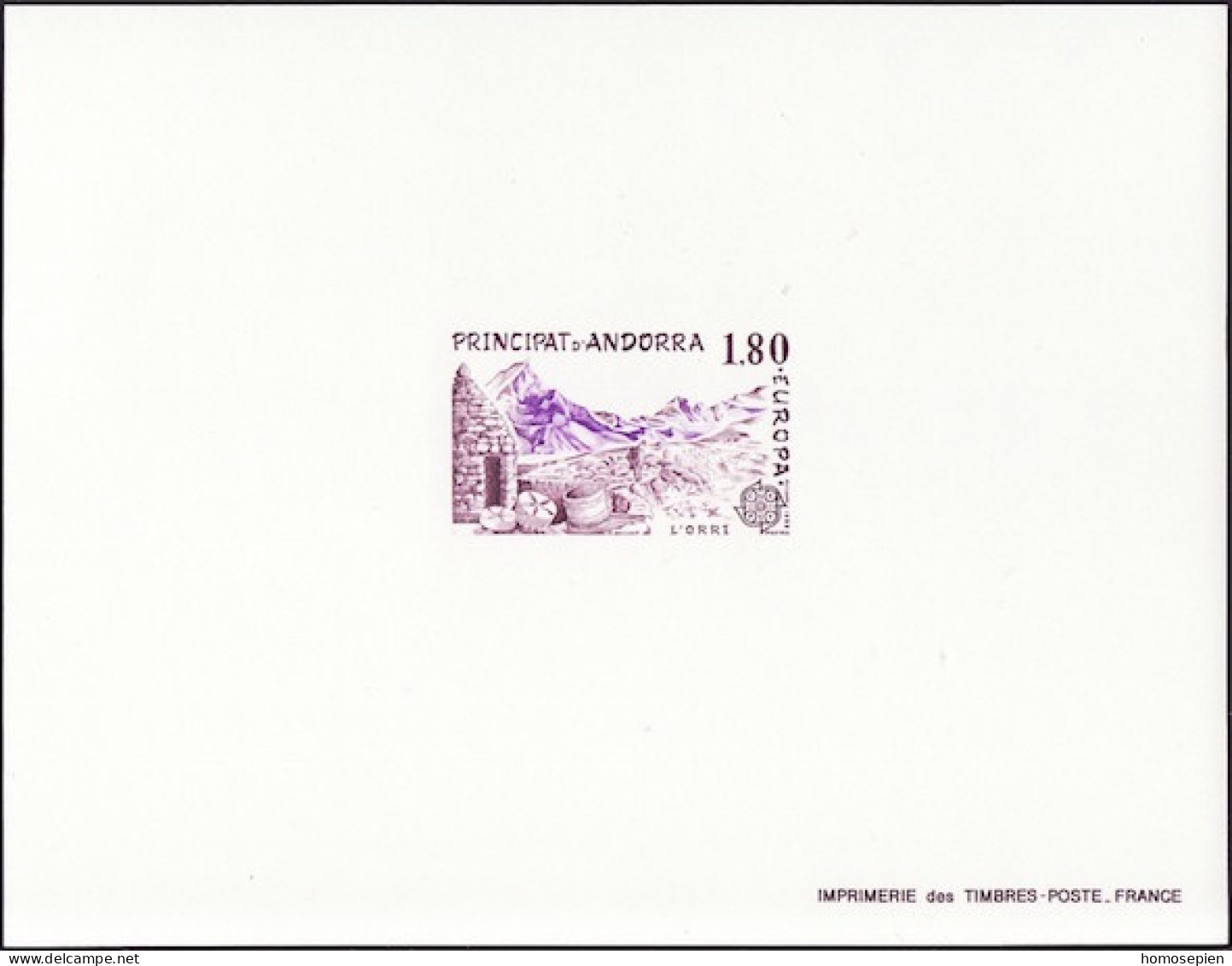 Andorre Français - Andorra épreuve 1983 Y&T N°EL313 - Michel N°DP334 *** - 1,80f EUROPA - Lettres & Documents