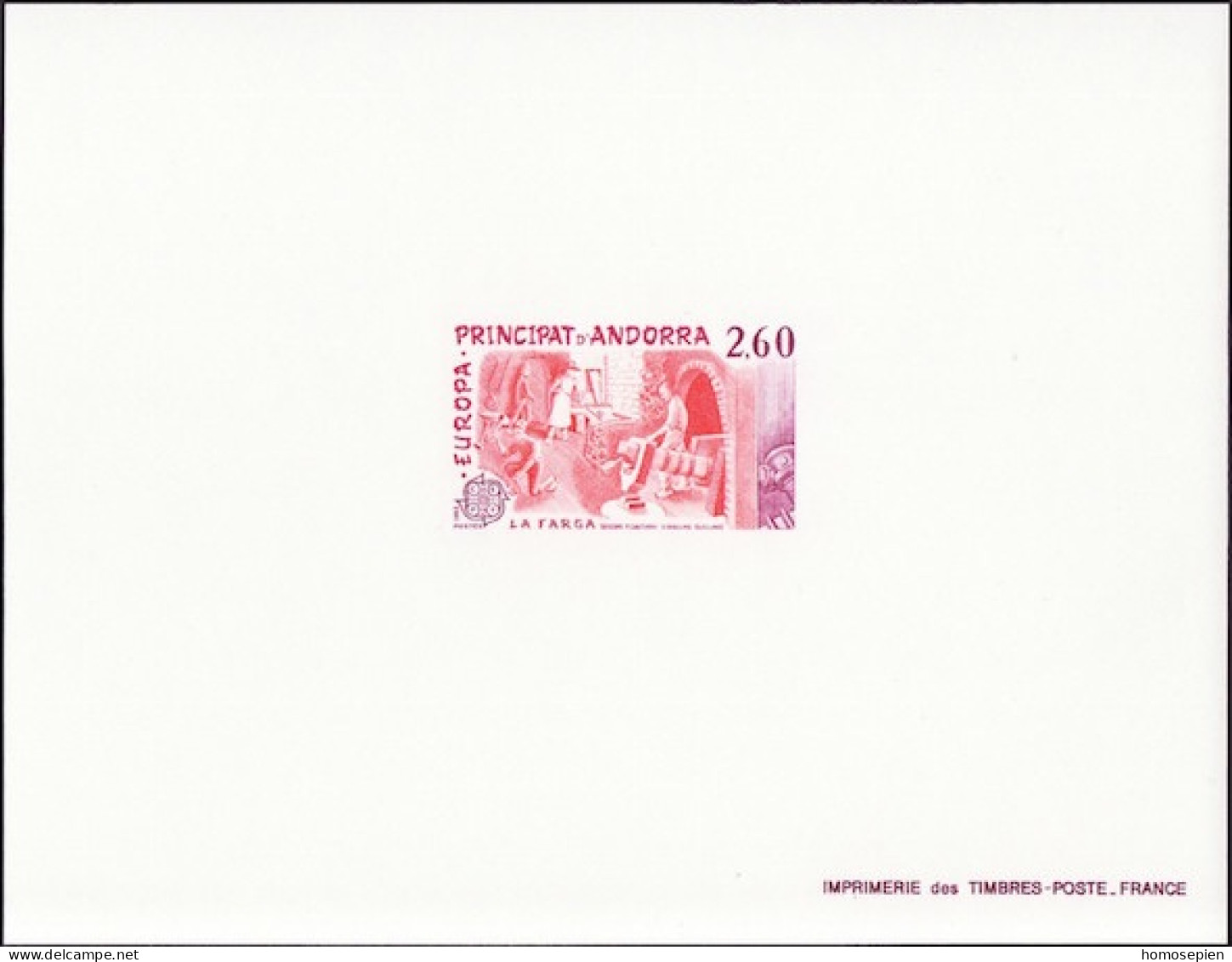 Andorre Français - Andorra épreuve 1983 Y&T N°EL314 - Michel N°DP335 *** - 2,60f EUROPA - Storia Postale