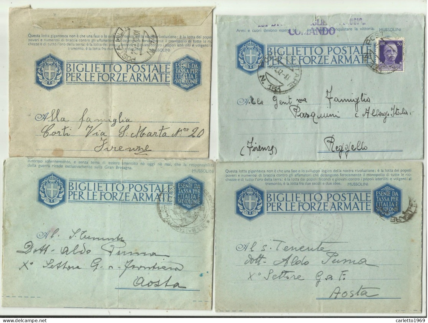 LOTTO 18 BIGLIETTI POSTALI PER LE FORZE ARMATE WW2 - Oorlog 1939-45