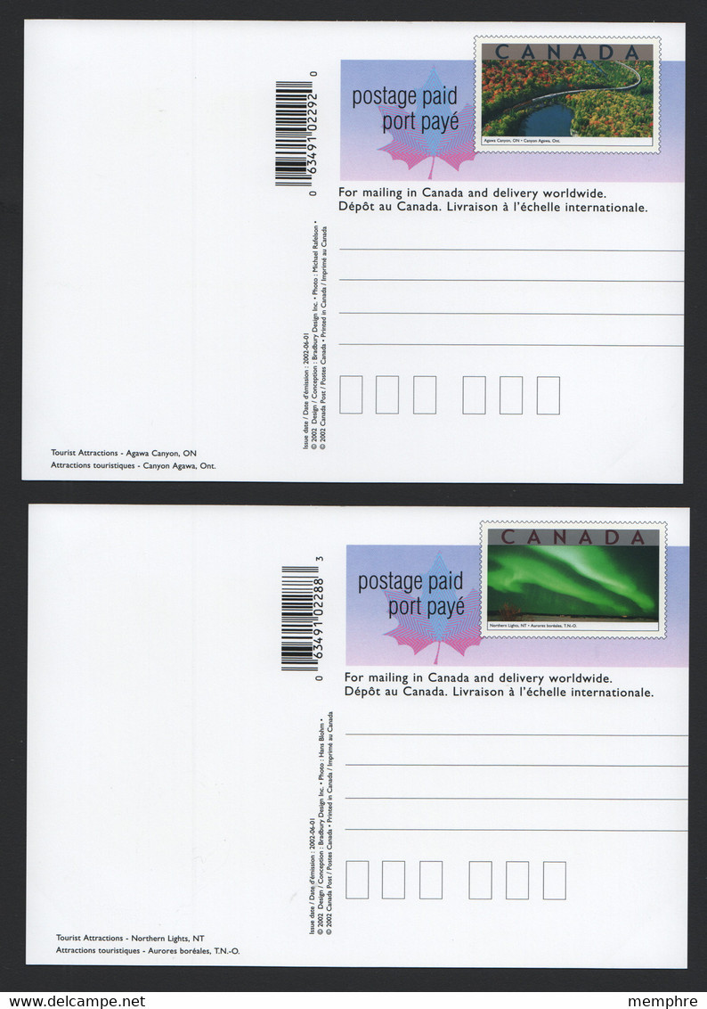 2002 Tourist Attractions - Lieux touristiques - Set of 10 cards