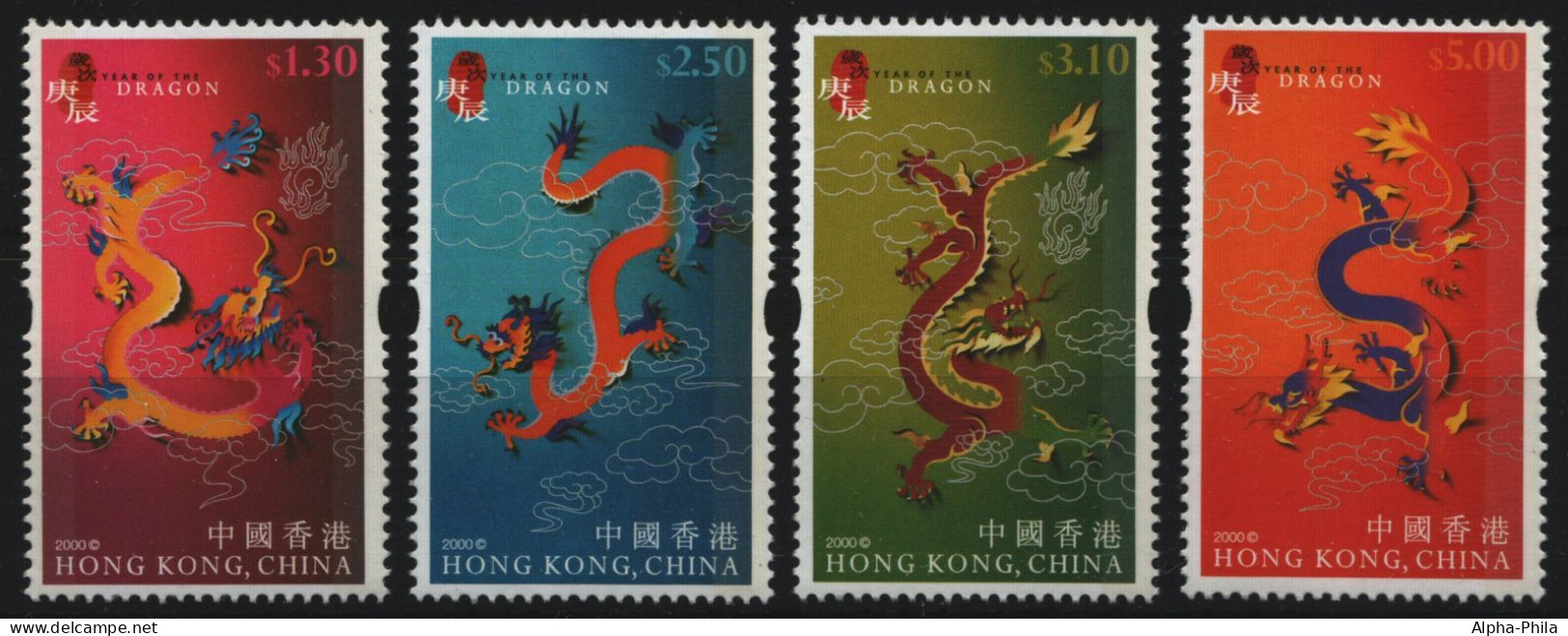 Hongkong 2000 - Mi-Nr. 934-937 ** - MNH - Jahr Des Drachen - Ungebraucht