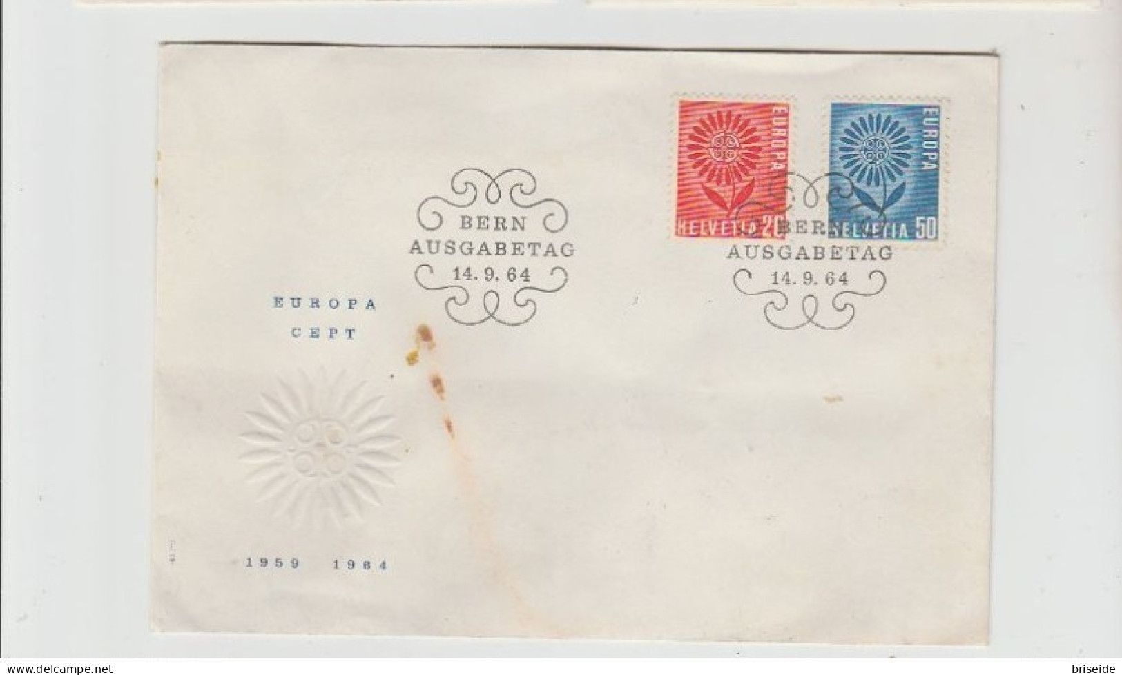 1964 N.1 BUSTE EUROPA CEPT PREMIER JOUR D'EMISSION FIRST DAY COVER ERSTTAGSBRIEF 1°GIORNO EMISSIONE HELVETIA SVIZZERA - 1964