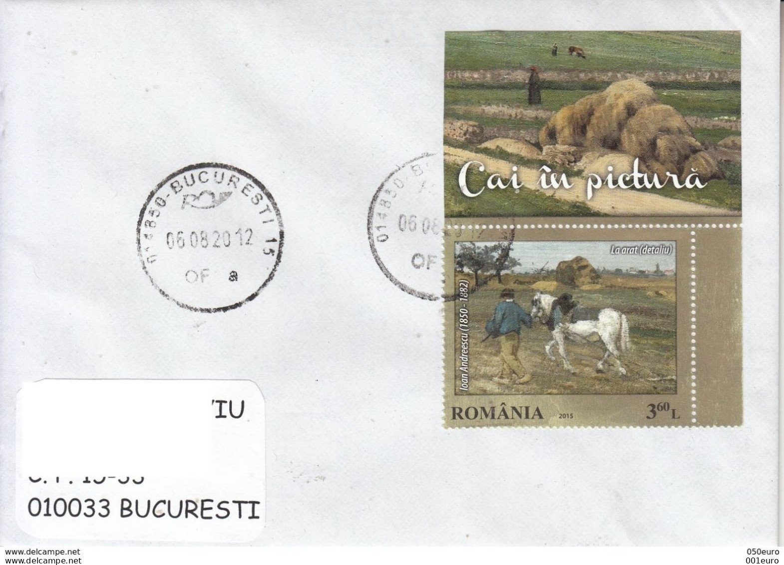 ROMANIA : HORSE PAINTING Cover Circulated In Romania, For My Address #1063865764 - Registered Shipping! - Storia Postale