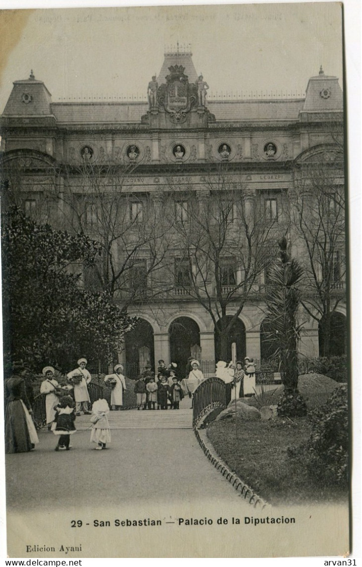 SAN SEBASTIAN - TARJETA FOTOGRAFICA MUY RARA -  PALACIO De La DIPUTACION  - - Guipúzcoa (San Sebastián)