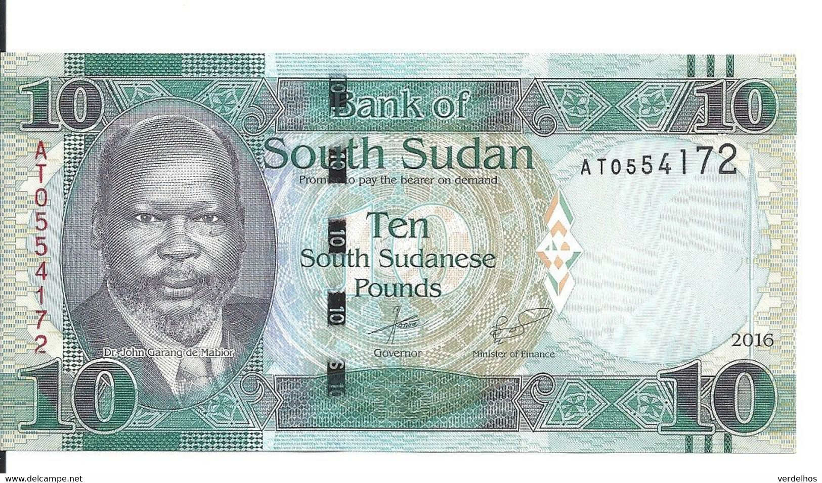 SOUDAN SOUTH 10 POUNDS 2016 UNC P 12 B - Soudan